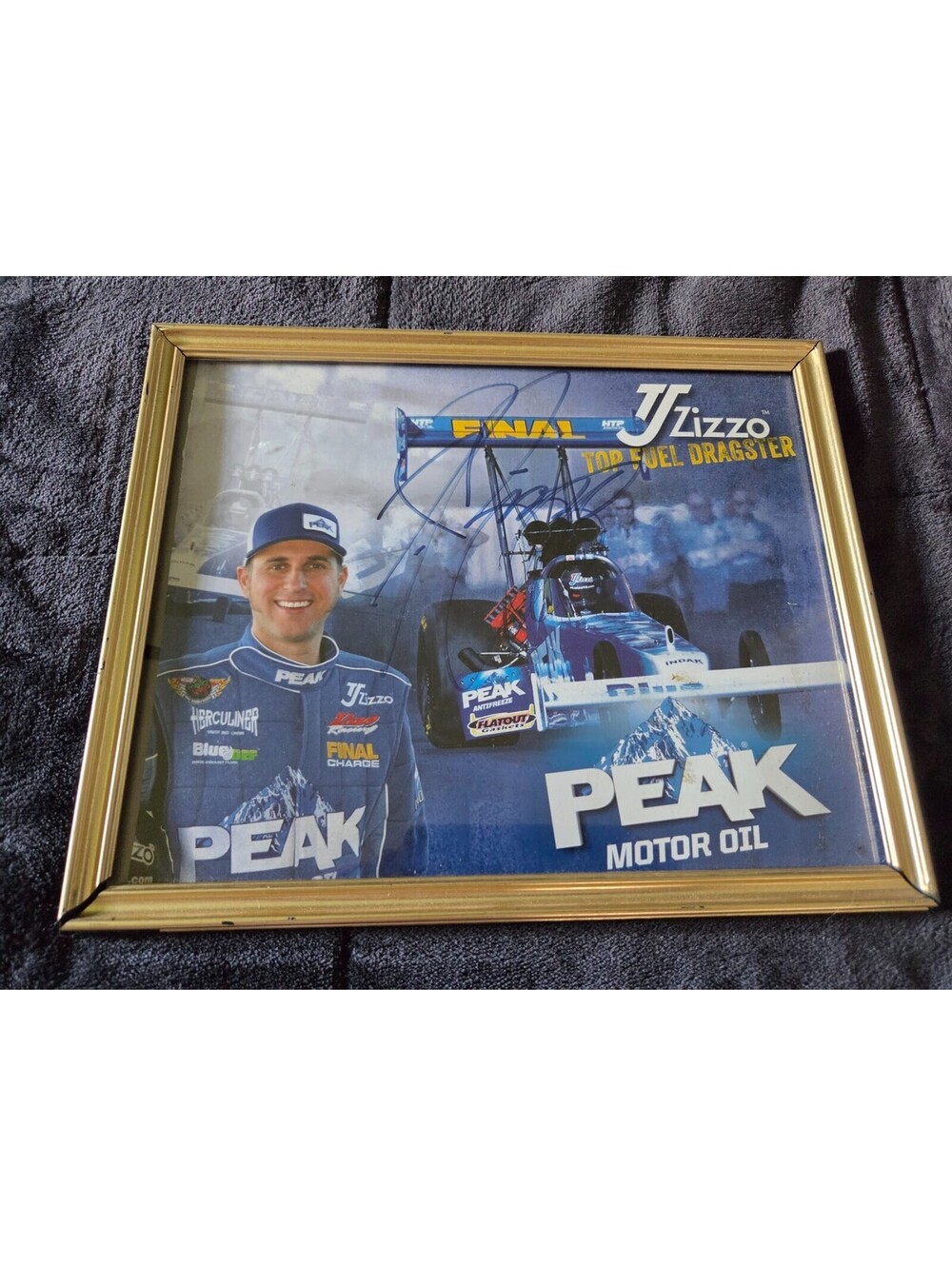 TJ Zizzo Signed Framed Top Fuel Dragster Autographed Promo Picture